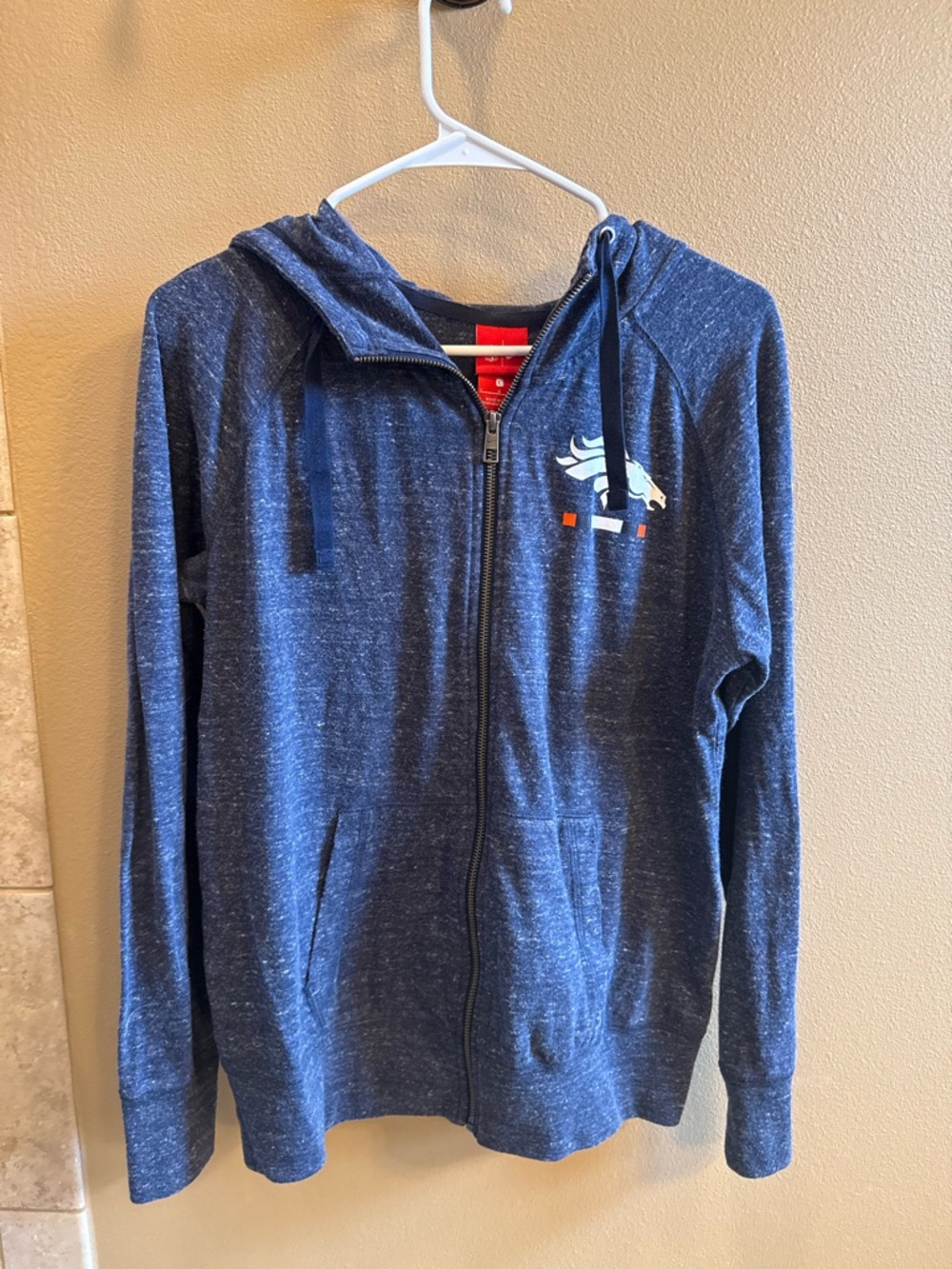 Nike Navy Heather Full-Zip Hoodie with Team Chest Emblem